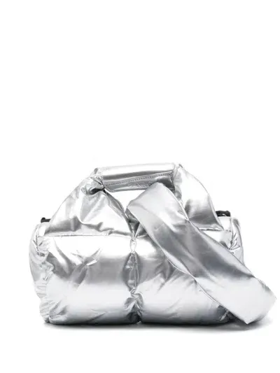 Rains Mini Nyssa Puffer Tote Bag In Silver