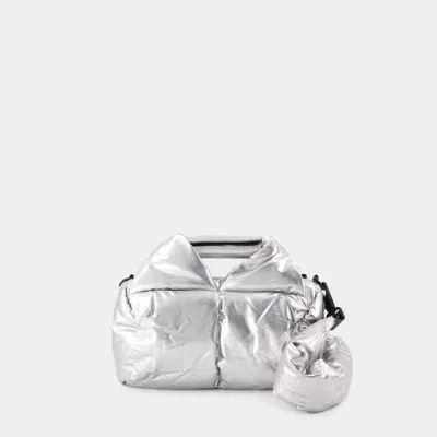 Rains Nyssa Puffer Duffel Mini W3 Travel Bag In Silver