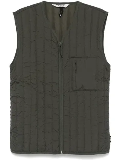 Rains Quilted Gilet In Green