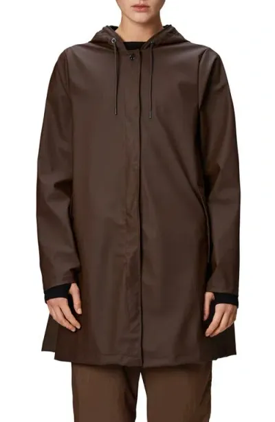 Rains Waterproof A-line Rain Jacket In Brown