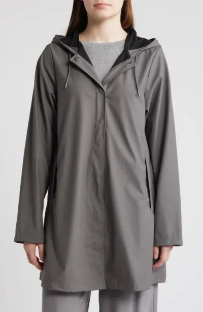 Rains Waterproof A-line Rain Jacket In Grey