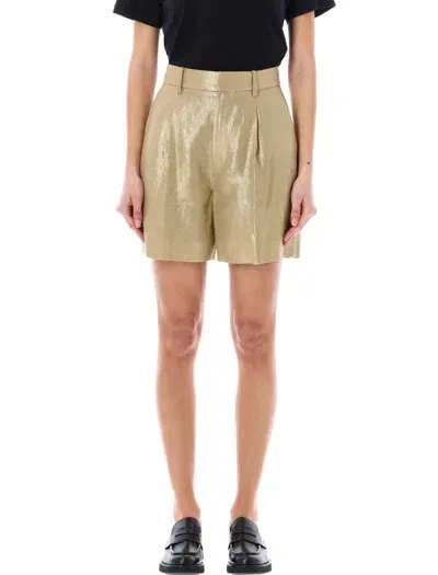 Ralph Lauren Beverleigh Foiled Linen Short In Brown