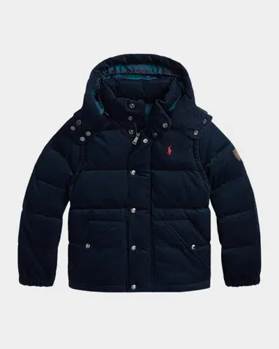 Ralph Lauren Kids' Boy's Corduroy Jacket W/ Embroidered Pony In Aviator Navy