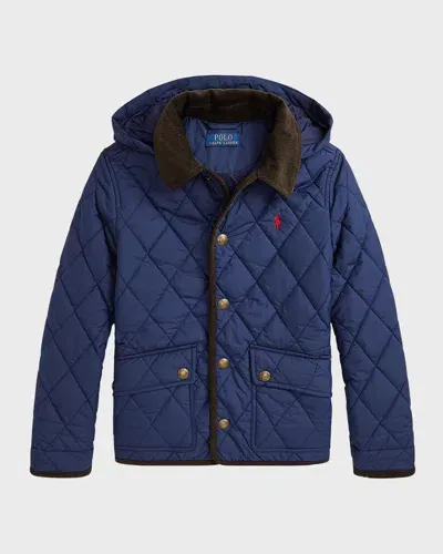 Ralph Lauren Kids' Boy's Matte Quilted Collared Jacket In Newport Navy