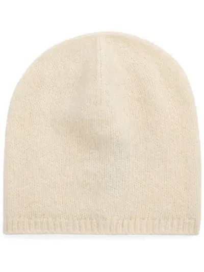 Ralph Lauren Brushed Ribbed-edge Beanie In Neutrals