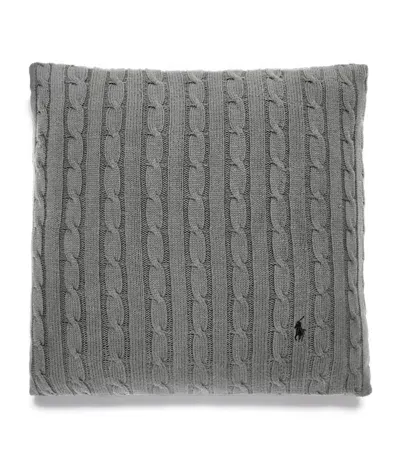 Ralph Lauren Cable-knit Cushion Cover In Gray