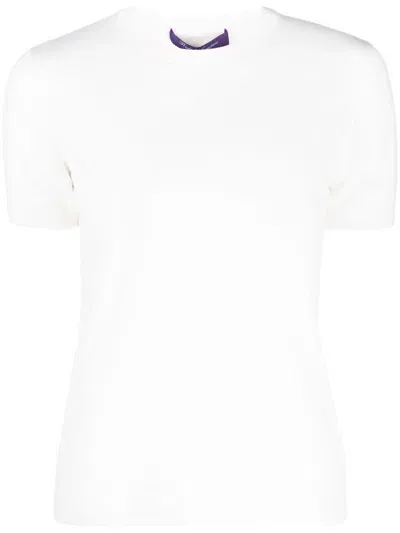 Ralph Lauren Cashmere Short-sleeve Top In Nude