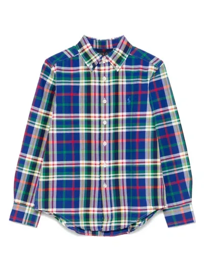 Ralph Lauren Kids' Checked Shirt In Blue