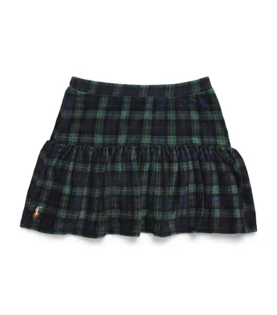 Ralph Lauren Kids' Corduroy Tartan Skirt In Black