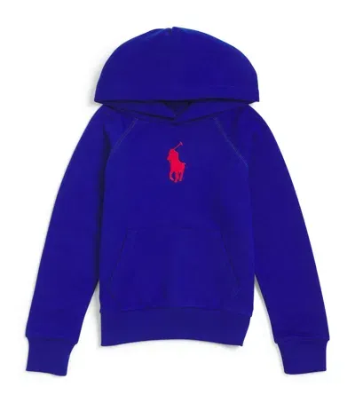 Ralph Lauren Kids' Cotton-blend Pony Polo Hoodie In Purple