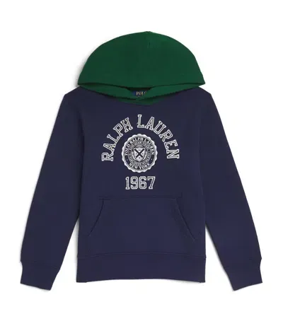 Ralph Lauren Kids' Cotton Logo Hoodie In Blue