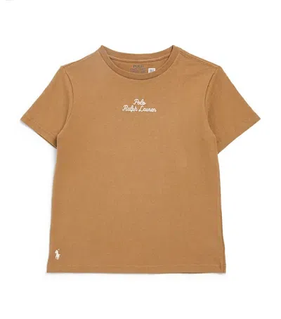 Ralph Lauren Kids' Cotton Logo T-shirt In Brown