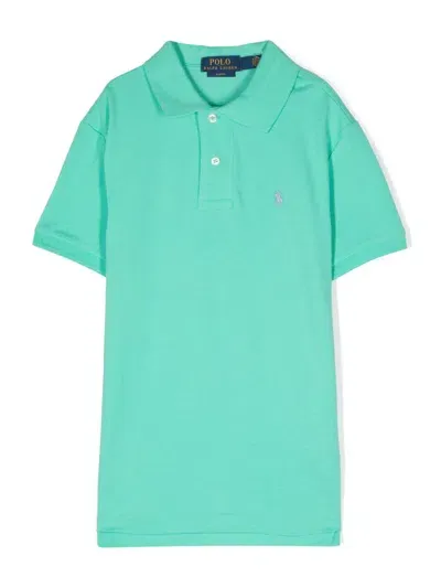 Ralph Lauren Embroidered-logo Short-sleeve Polo Shirt In Grün