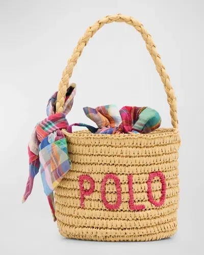 Ralph Lauren Girl's Logo Raffia Bag In Pattern