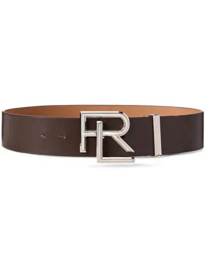 Ralph Lauren Logo-buckle Leather Belt In Braun