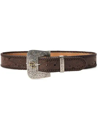 Ralph Lauren Logo-buckled Belt In Brown