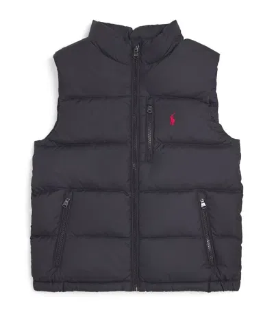 Ralph Lauren Kids' Logo Down Gillet In Black