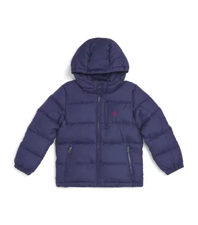 Ralph Lauren Kids' Logo Hooded Puffer Jacket In Navy