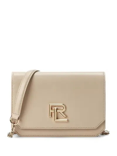 Ralph Lauren Mini Logo-plaque Leather Crossbody Bag In 中性色