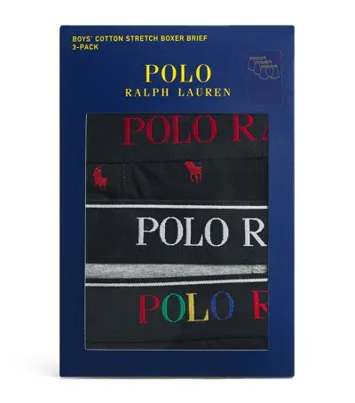 Ralph Lauren Kids' Pack Of 3 Logo Boxers In Black