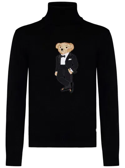 Ralph Lauren Polo Bear Sweater In Black