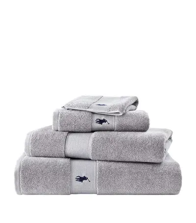 Ralph Lauren Polo Player Bath Sheet In Silver