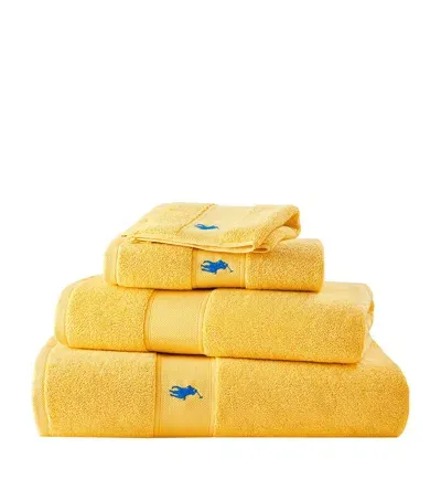 Ralph Lauren Polo Player Guest Towel In Yellow