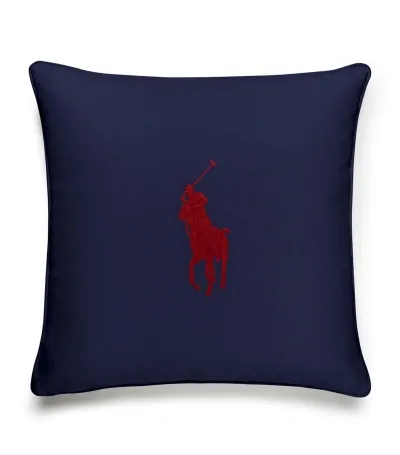 Ralph Lauren Pony Cushion Cover In Blue