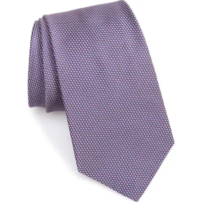 Ralph Lauren Purple Label Bond St. Solid Silk Tie In Navy/pink