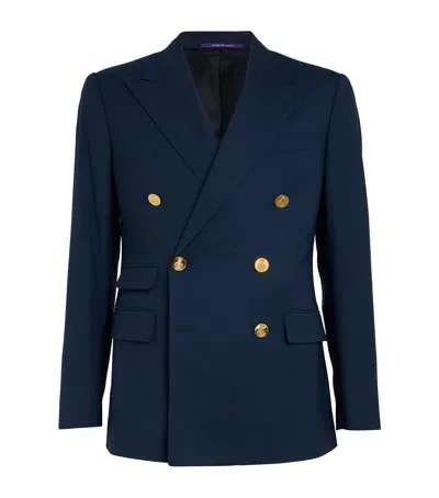 Ralph Lauren Purple Label Double-breasted Suit Jacket In Navy