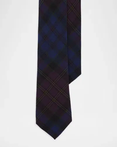 Ralph Lauren Purple Label Men's Plaid Silk Tie In Purple