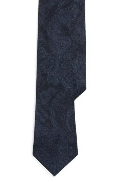 Ralph Lauren Purple Label Men's Paisley Cashmere And Silk Tie In Navy