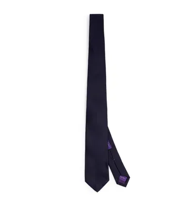 Ralph Lauren Purple Label Silk Tie In Black