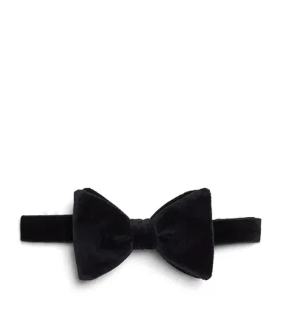 Ralph Lauren Purple Label Velvet Bow Tie In Black