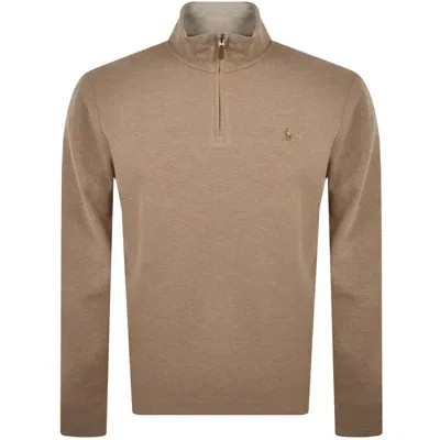 Ralph Lauren Quarter Zip Sweatshirt Brown