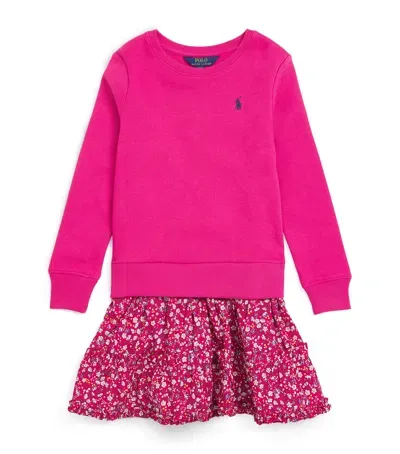 Ralph Lauren Kids' Ruffled Polo Pony Dress In Pink