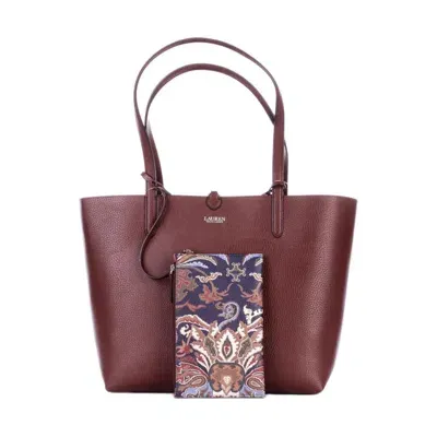 Ralph Lauren Rvrsble Tote Tote Medium In Dimora Paisley Dark Mahogany