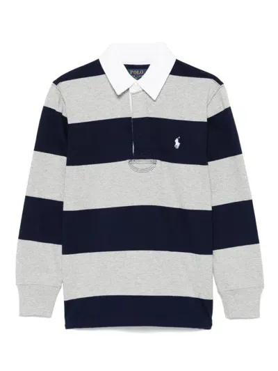 Ralph Lauren Kids' Striped Polo Shirt In Blue