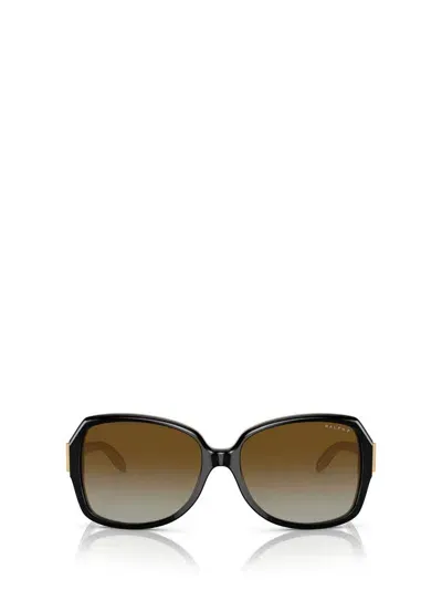 Ralph Lauren Sunglasses In Shiny Black On Nude