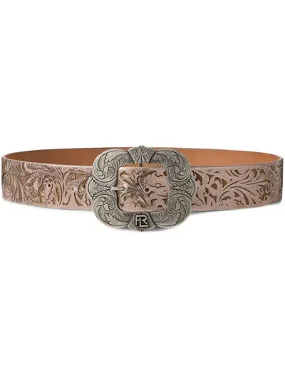 Ralph Lauren Tooled-buckle Belt In Gold