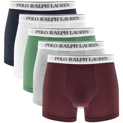 Ralph Lauren Underwear 5 Pack Boxer Trunks In Green