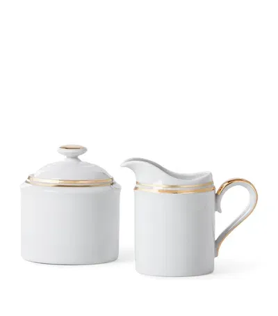 Ralph Lauren Wilshire Creamer Jug And Sugar Pot Set In White