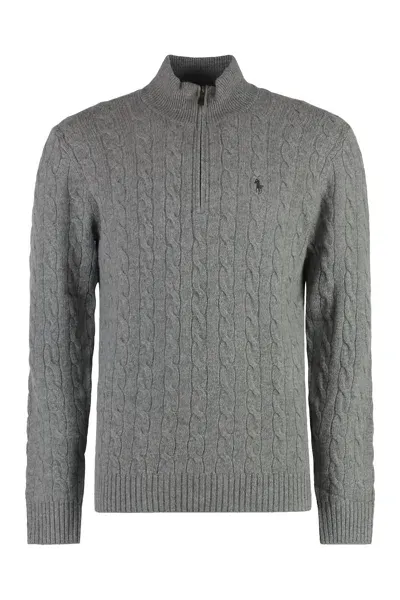 Ralph Lauren Wool And Cashmere Sweater In Fawn Grey Heather