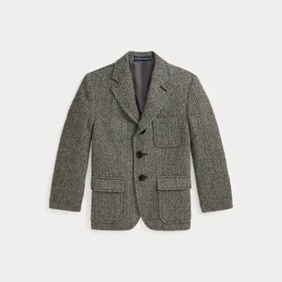 Ralph Lauren Kids' Wool-blend Herringbone Sport Coat In Blackcream