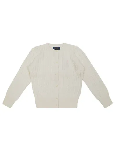 Ralph Laurent Girl Cardigan Trecce In White