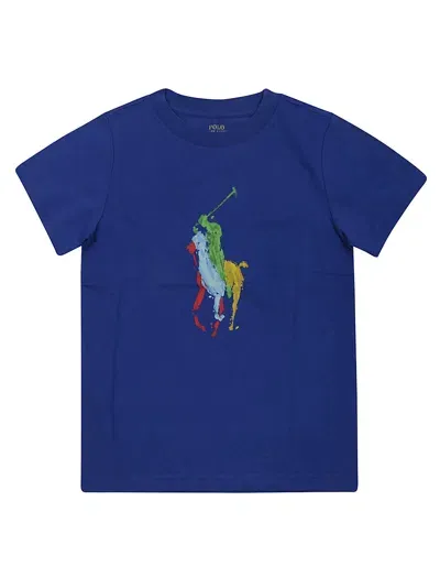 Ralph Laurent Girl T Shirt Big Horse In Blue