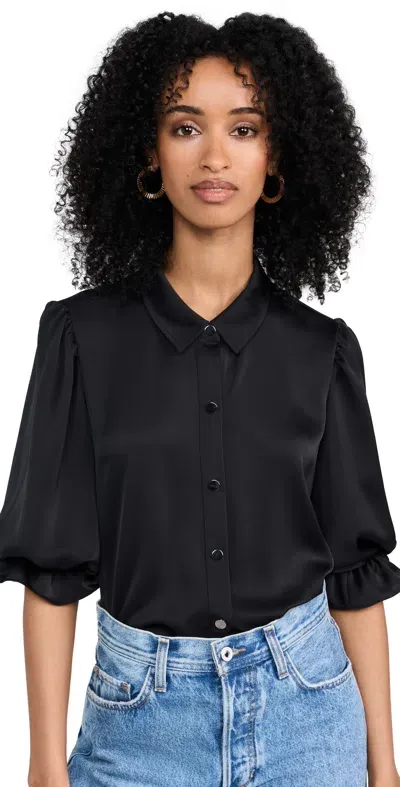 Ramy Brook Dina Button Down Bodysuit In Black