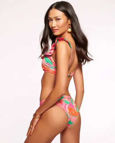 Ramy Brook Palm Printed Isla Bikini Bottoms In Pink Palm