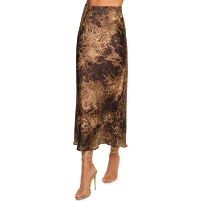 Ramy Brook Krisia Leopard Print Bias Cut Maxi Skirt