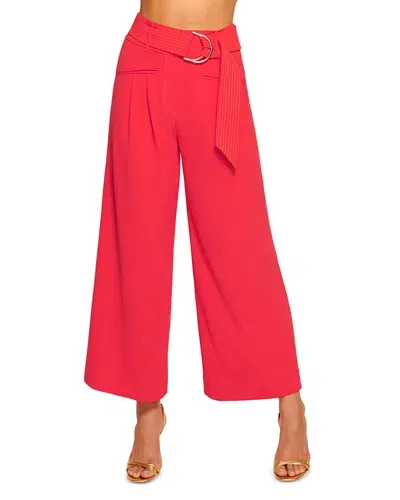 Ramy Brook Marguerite Belted Crop Wide Leg Pants In Flame